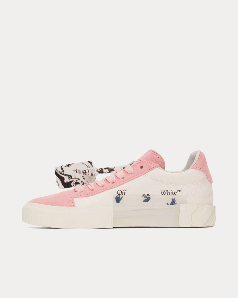 Off-White Vulcanized Canvas White / Pink Low Top Sneakers - 4