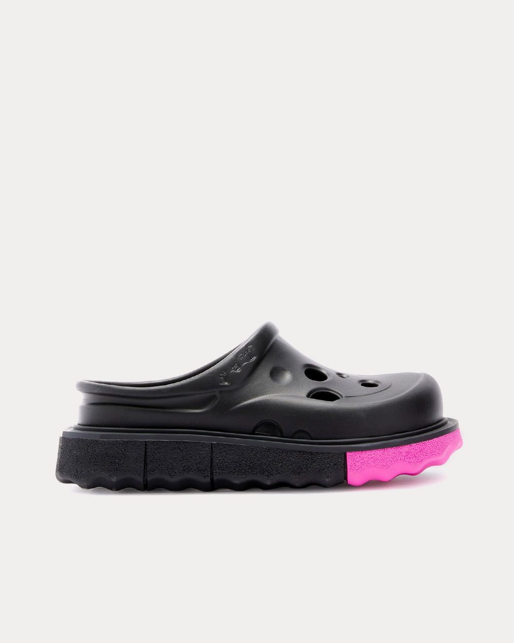 Off-White x Crocs Spongesole Meteor Slipper Black / Fuchsia Slip Ons - 1