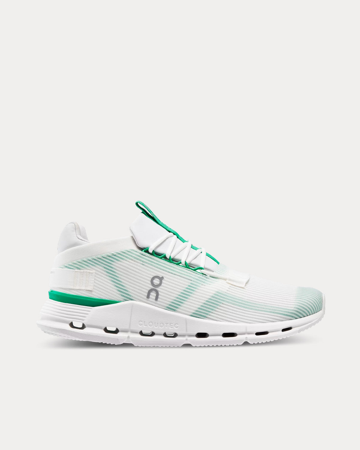 On Running Cloudnova Void Undyed White / Mint Running Shoes - 1