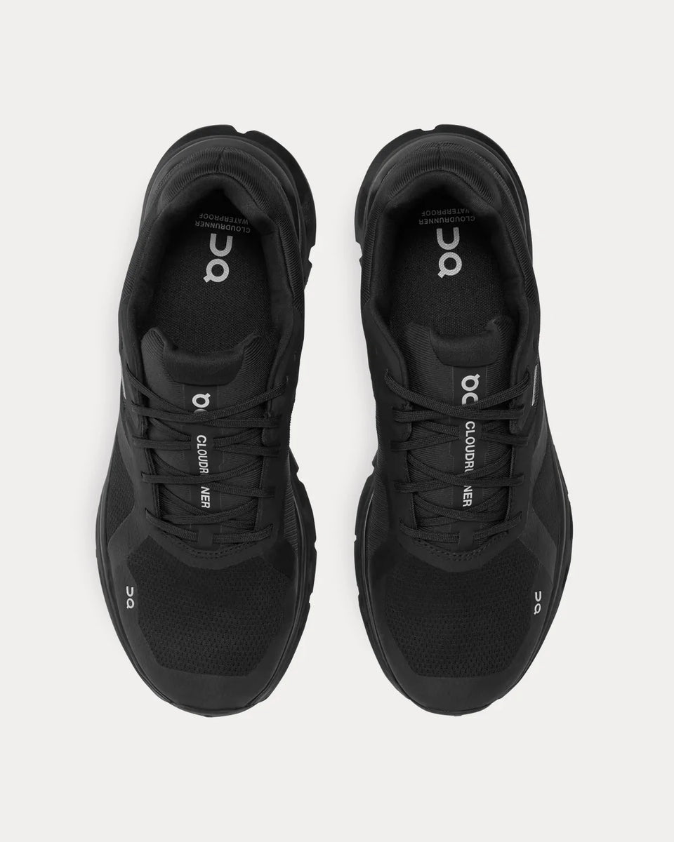 On Running Cloudrunner Waterproof Black / Black Running Shoes - Sneak ...