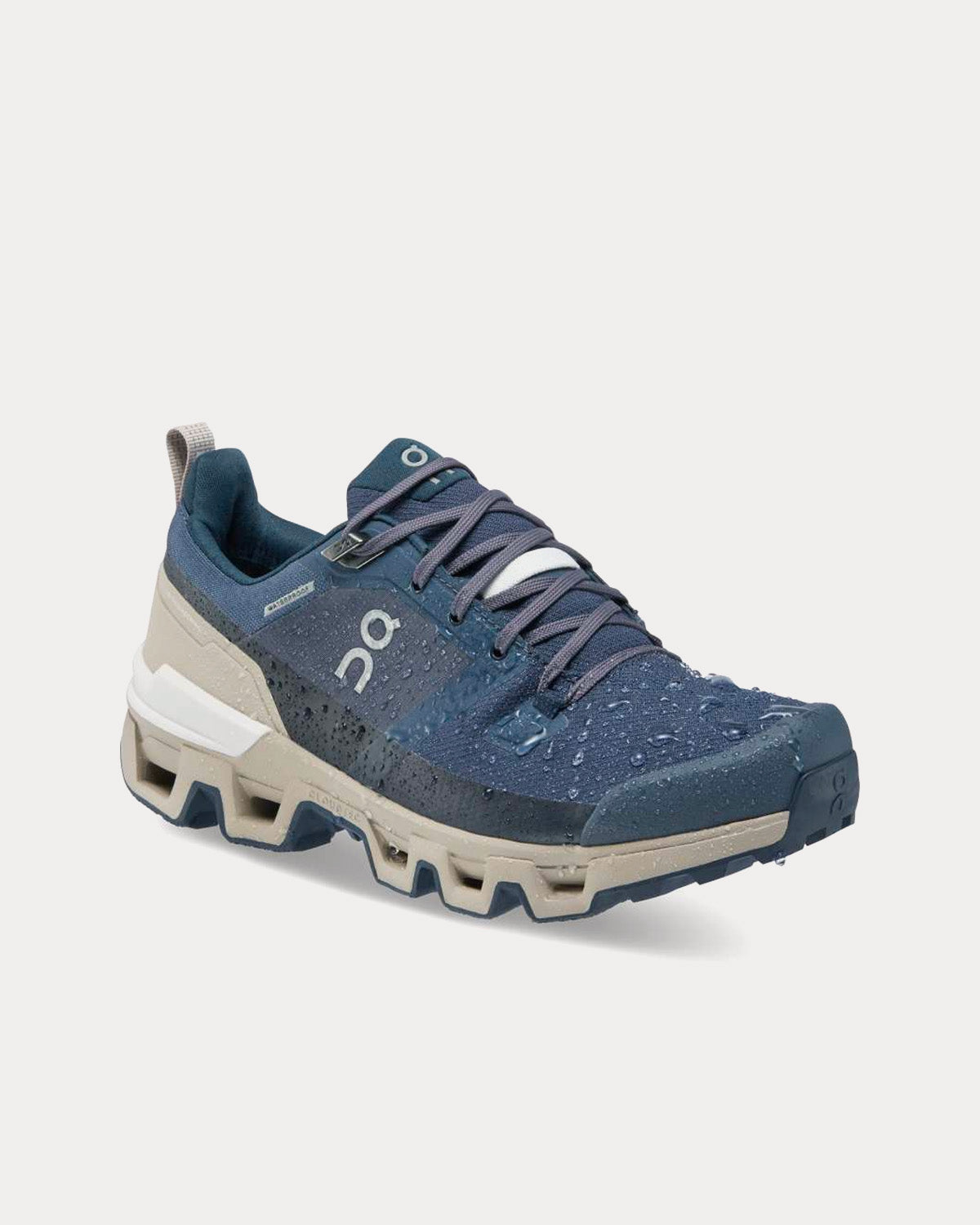 On Running Cloudwander Waterproof Navy / Desert Running Shoes - 3