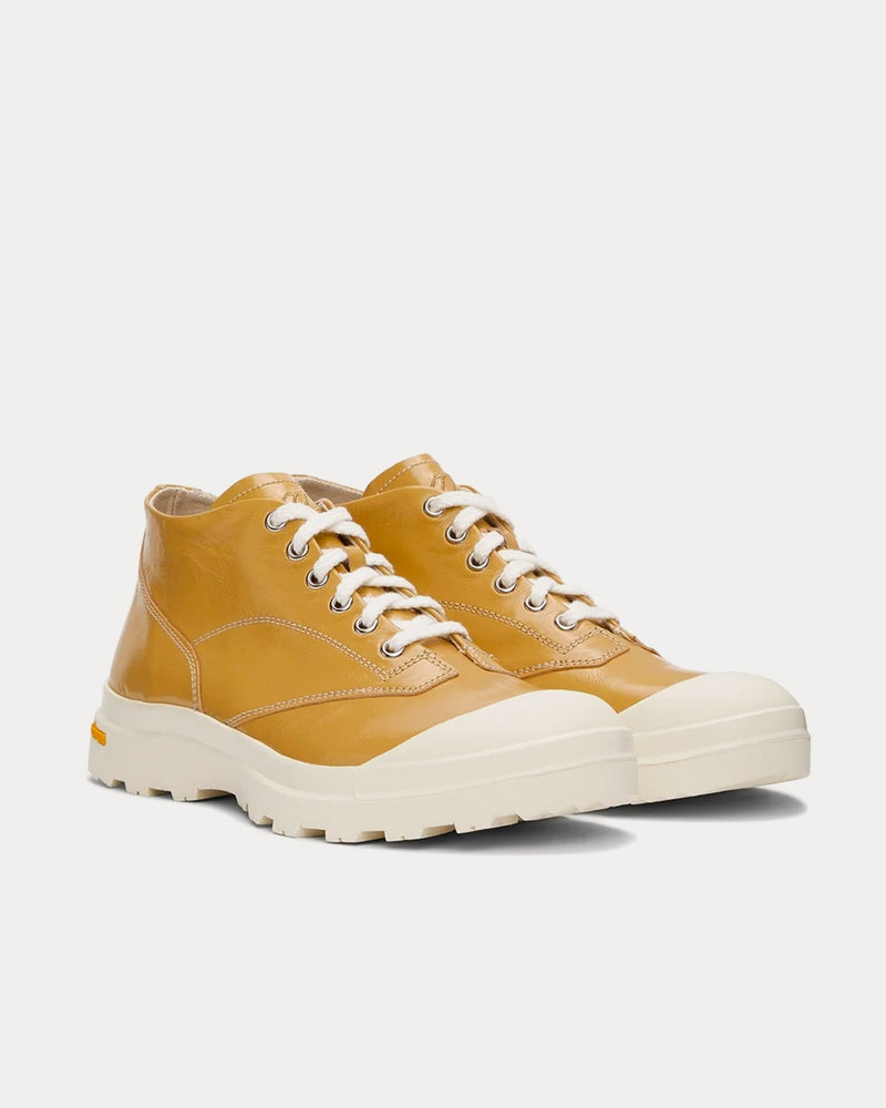 Our Legacy Tar Dip Yellow Mid Top Sneakers - 2