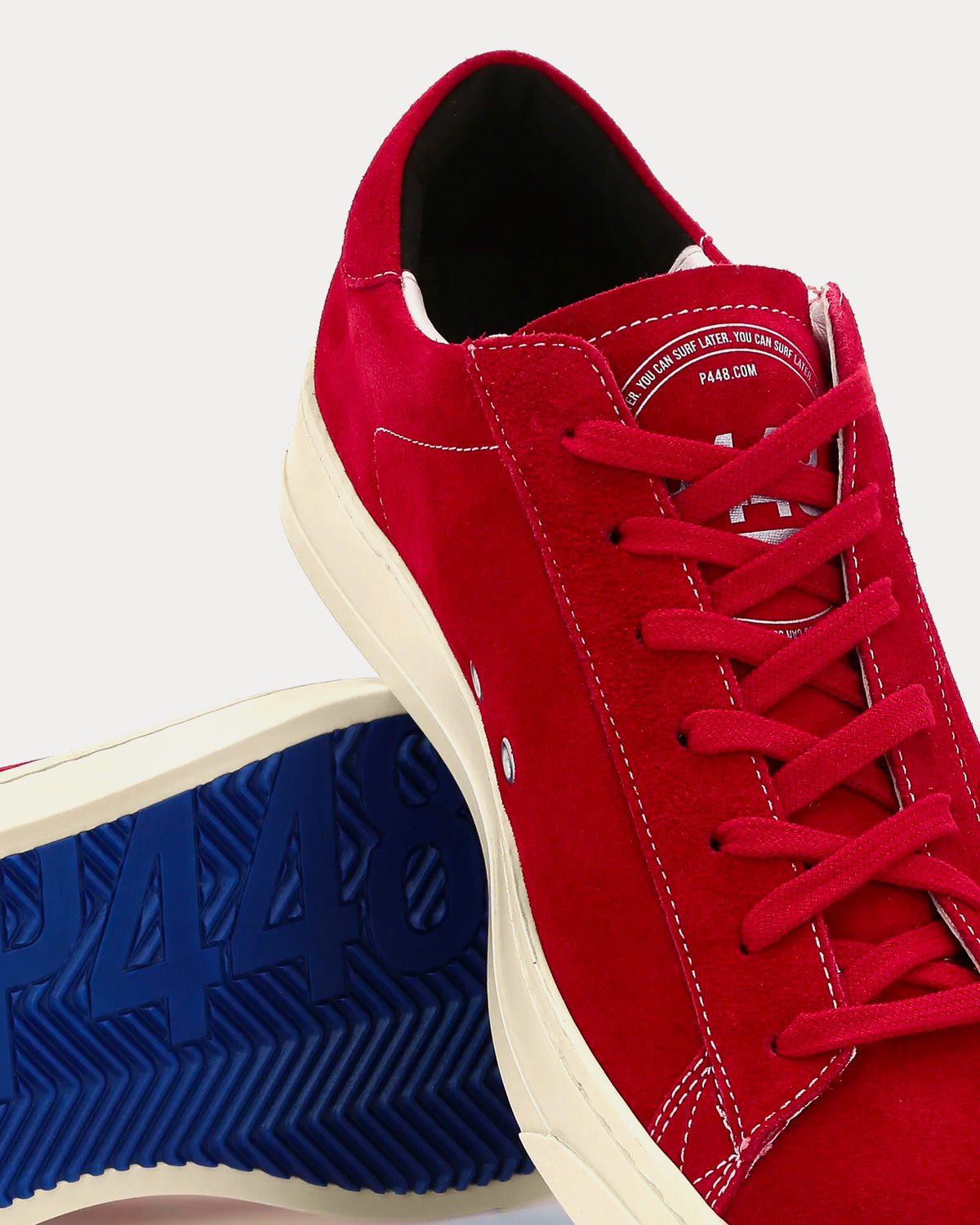 P448 Jack Suede Red Low Top Sneakers - 3