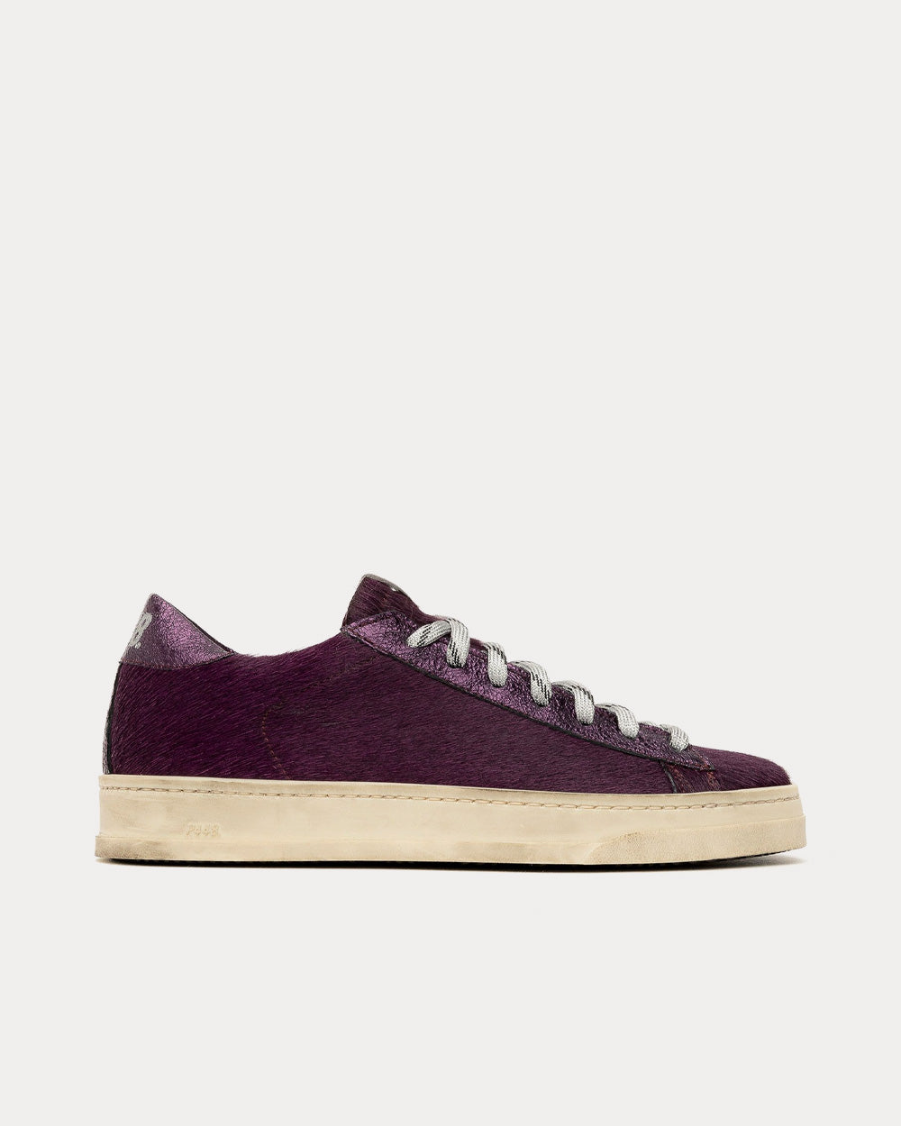 P448 Jack Wine Haircalf Purple Low Top Sneakers - 1