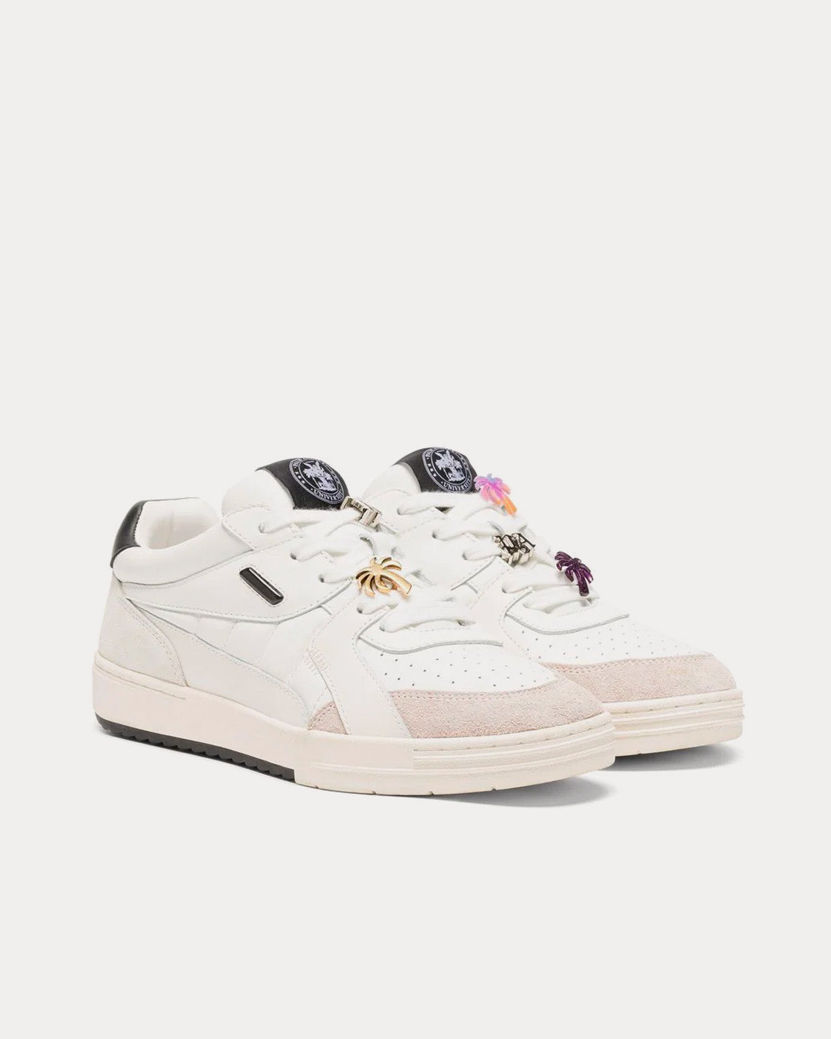 Palm Angels University 'BEAT' White / Black Low Top Sneakers - 2