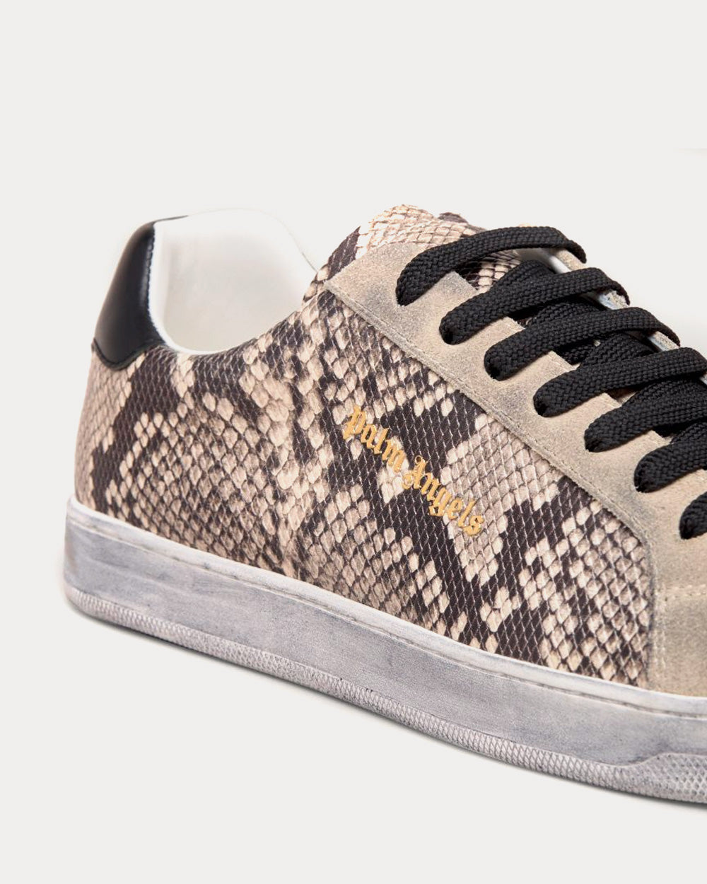 Palm Angels Python Brown / Black Low Top Sneakers - 5