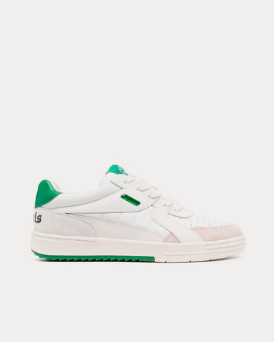 Palm Angels University White / Green Low Top Sneakers