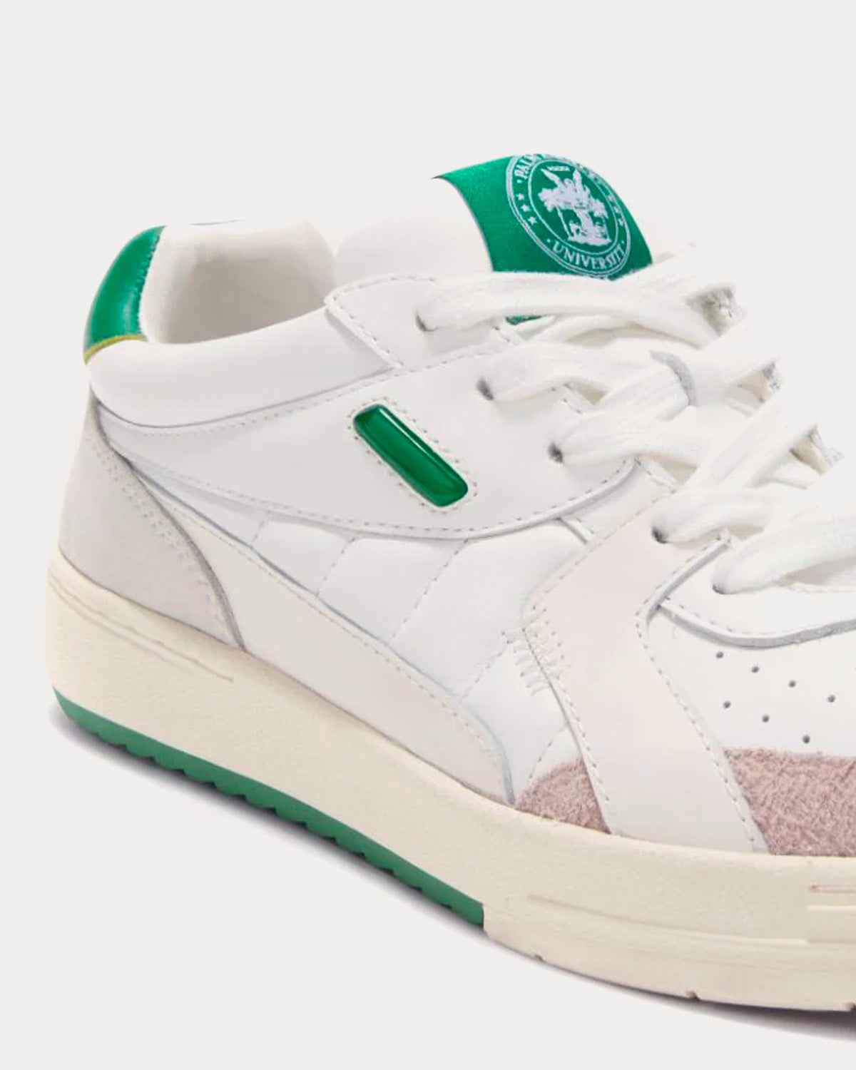 Palm Angels University White / Green Low Top Sneakers - 5