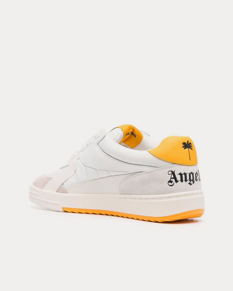 Palm Angels University White / Yellow Low Top Sneakers - 4