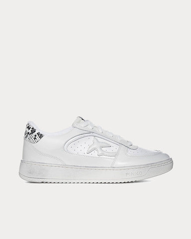 Pinko Liquirizia Distressed White Low Top Sneakers