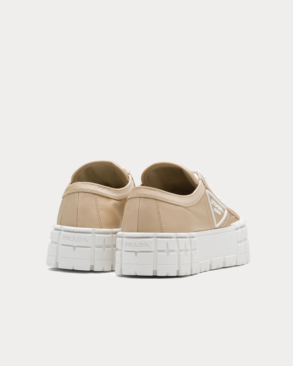 Prada Double Wheel Nylon Gabardine Desert Beige Low Top Sneakers - 4