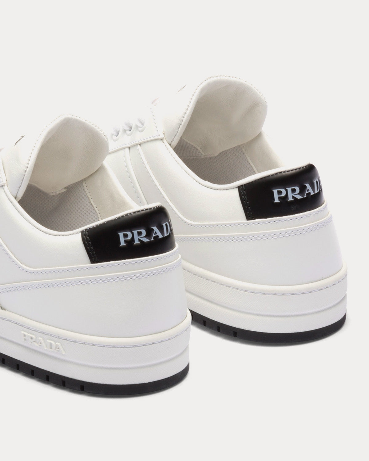 Prada Downtown Perforated Leather White / Black Low Top sneakers - 3