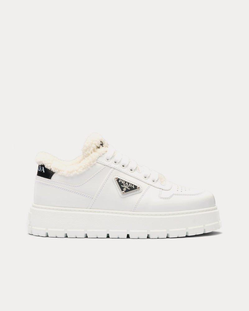 Prada Leather & Shearling White Low Top sneakers - 1