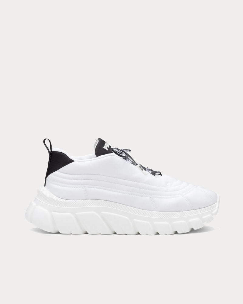 Prada Rush Gabardine Re-Nylon White Low Top Sneakers - 1