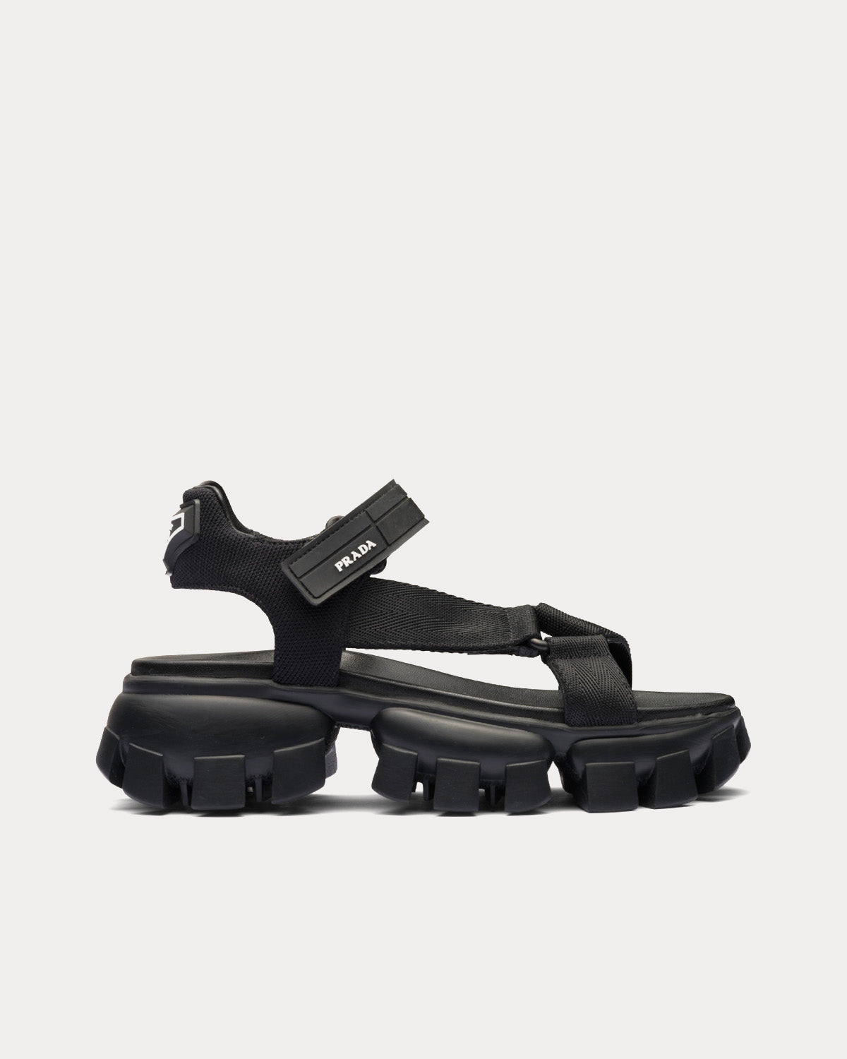 Sporty Woven Nylon Tape Black Sandals