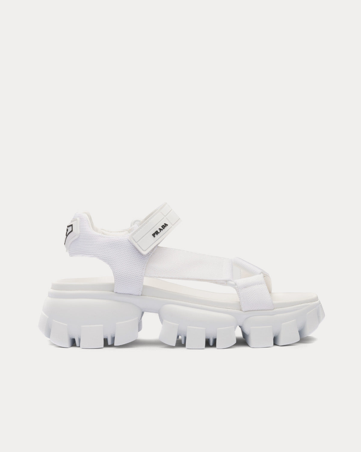 Prada Sporty Woven Nylon Tape White Sandals - 1