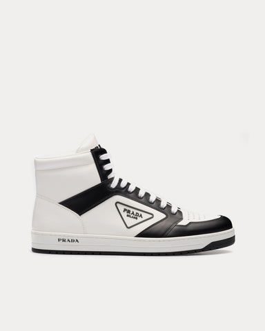 Prada District Leather White / Black High Top Sneakers