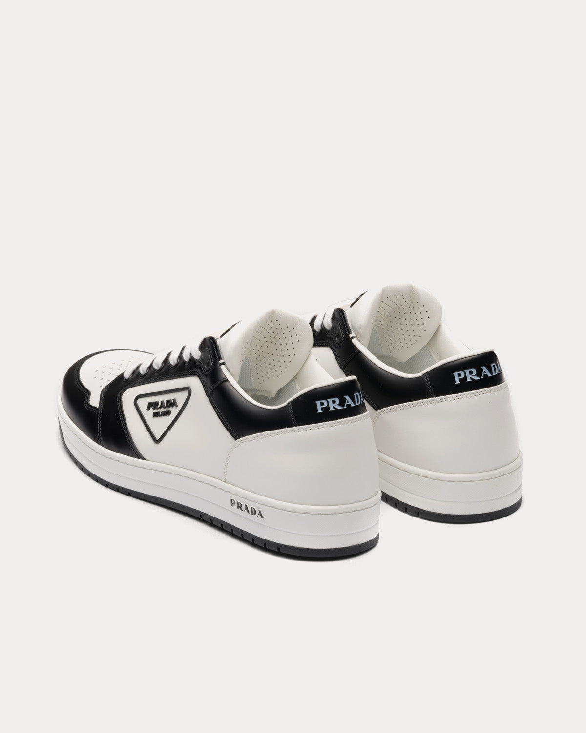 Prada District Leather White / Black Low Top Sneakers - 3