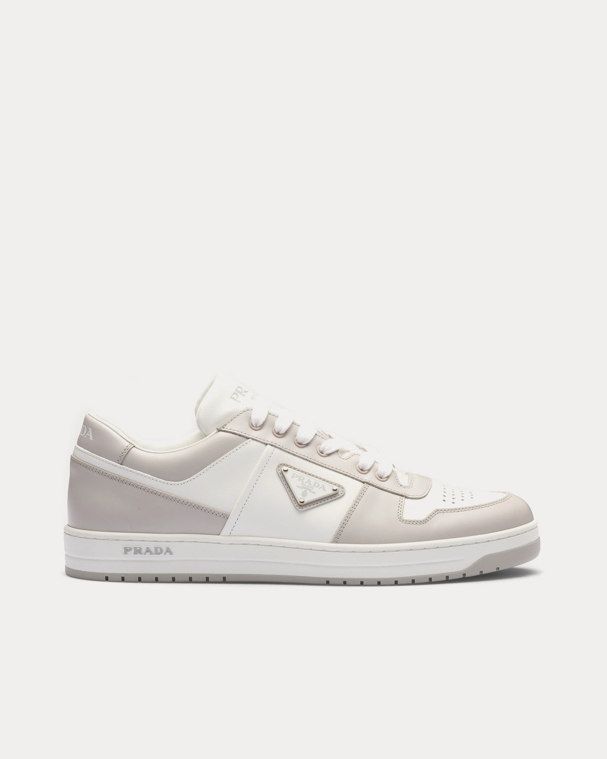 Prada Downtown Leather White / Crystal Low Top Sneakers - 1