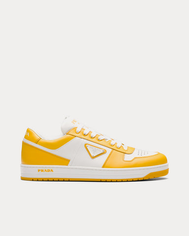 Prada Downtown Leather White / Sun Low Top Sneakers