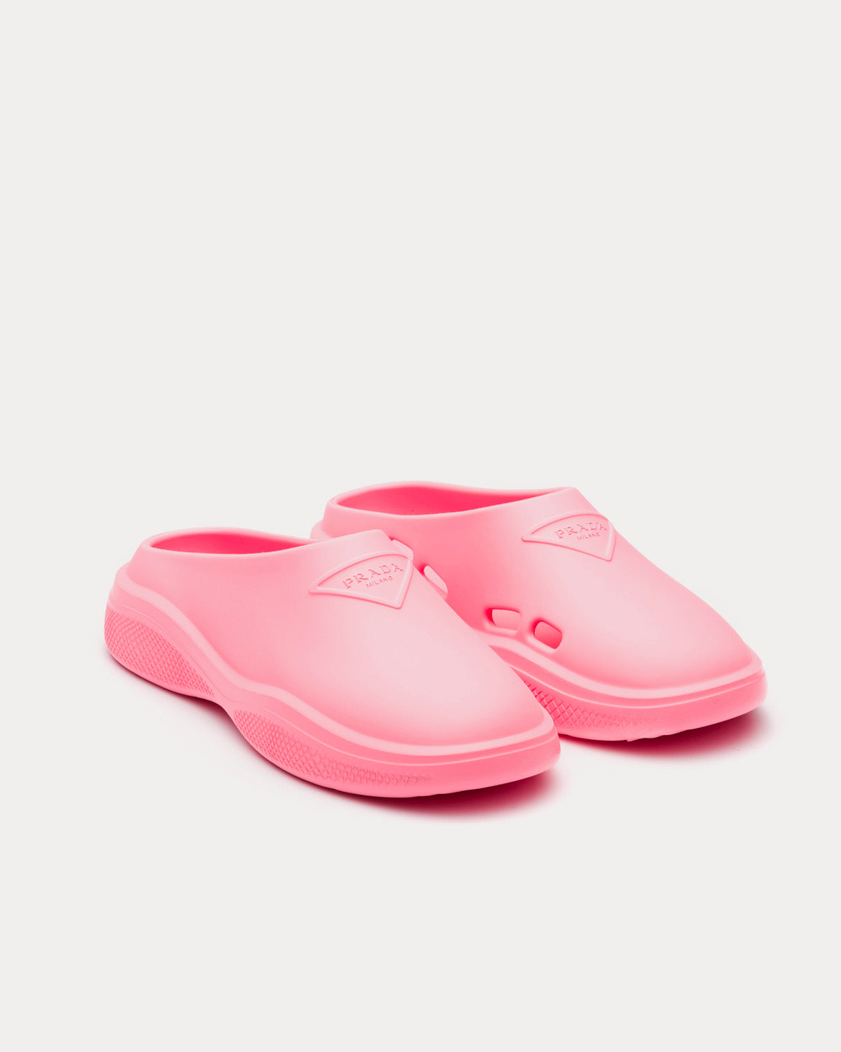 Prada Foam Rubber Begonia Pink Mules - 2