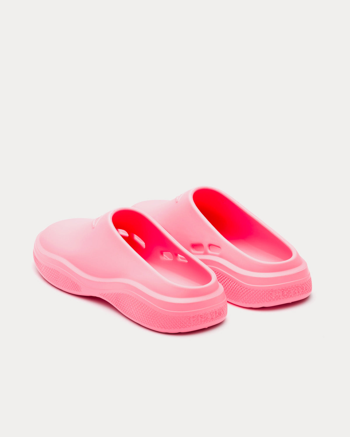 Prada Foam Rubber Begonia Pink Mules - 3