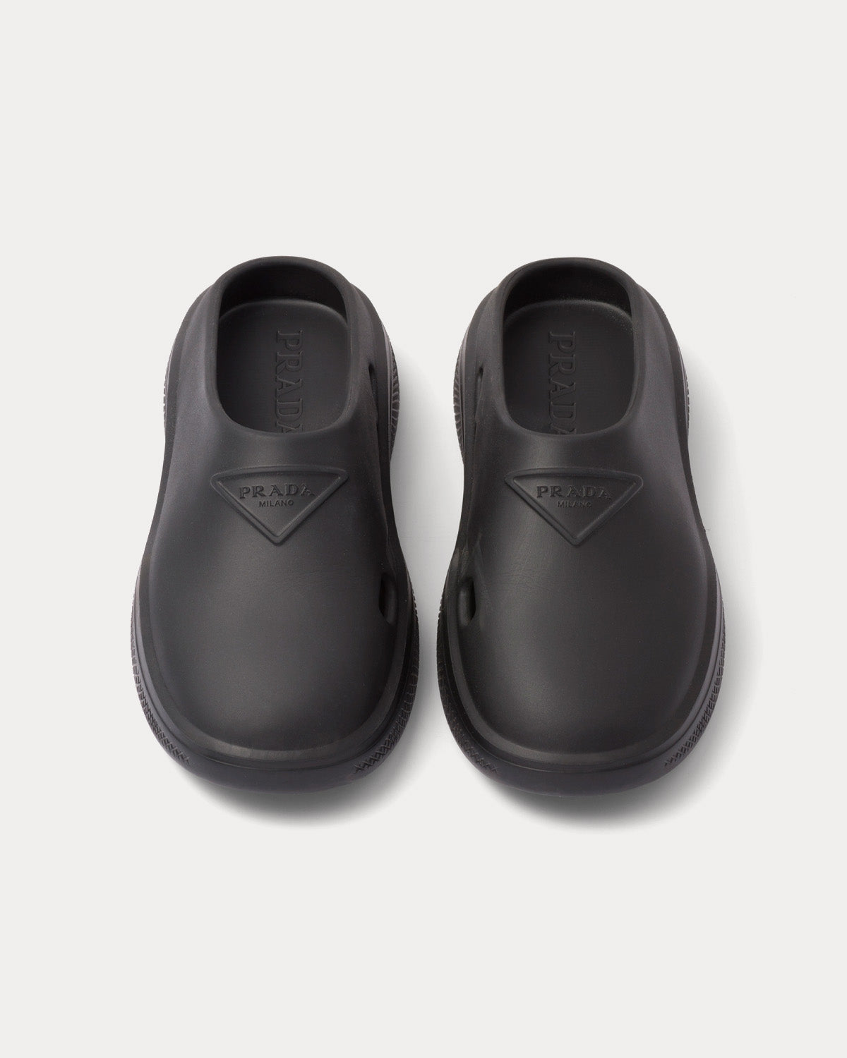 Prada Foam Rubber Black Mules - 2