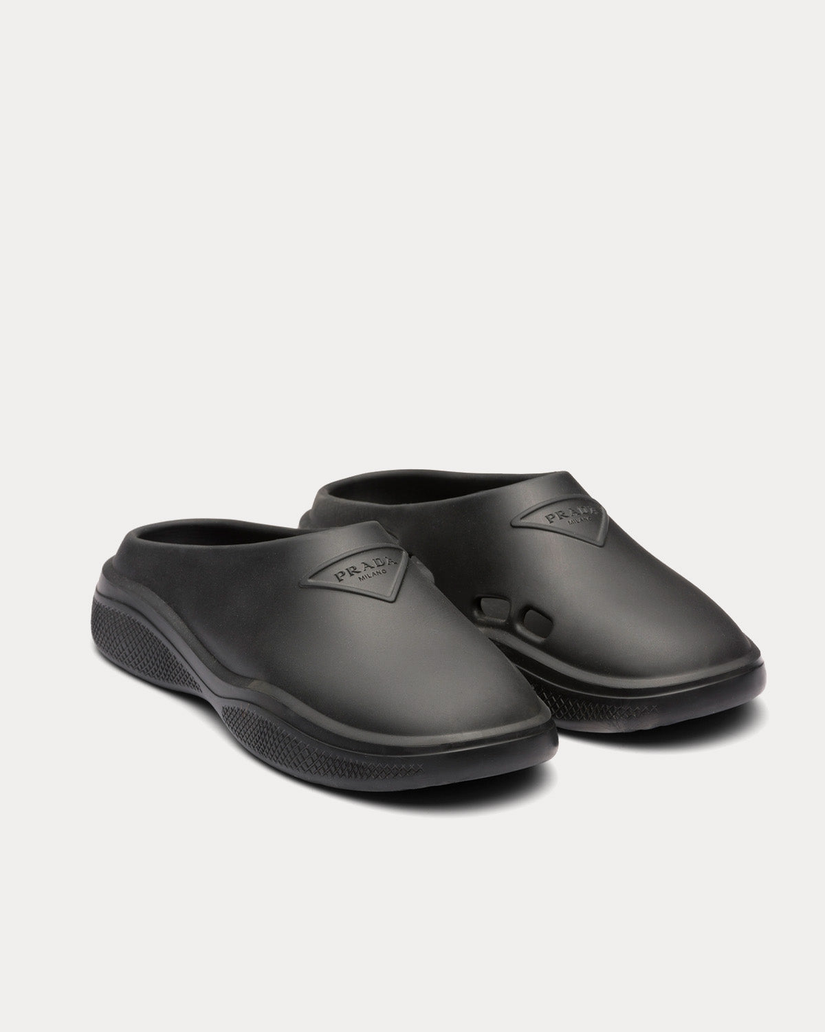 Prada Foam Rubber Black Mules - 3