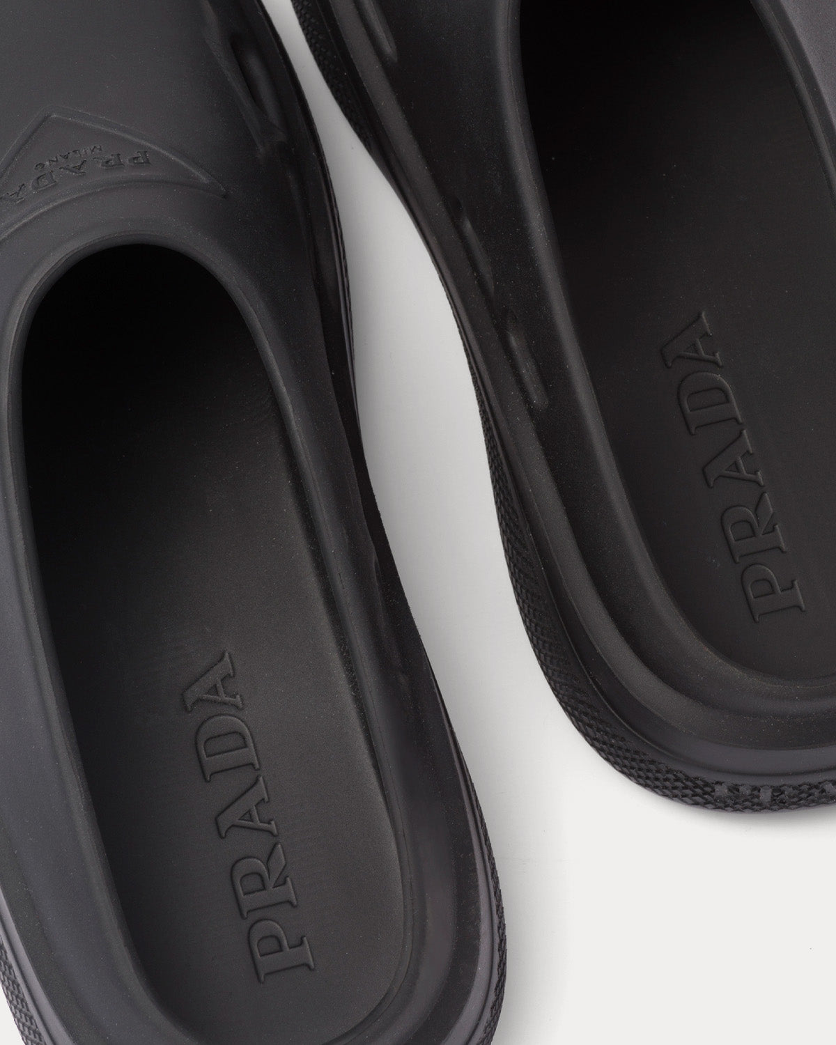 Prada Foam Rubber Black Mules - 5