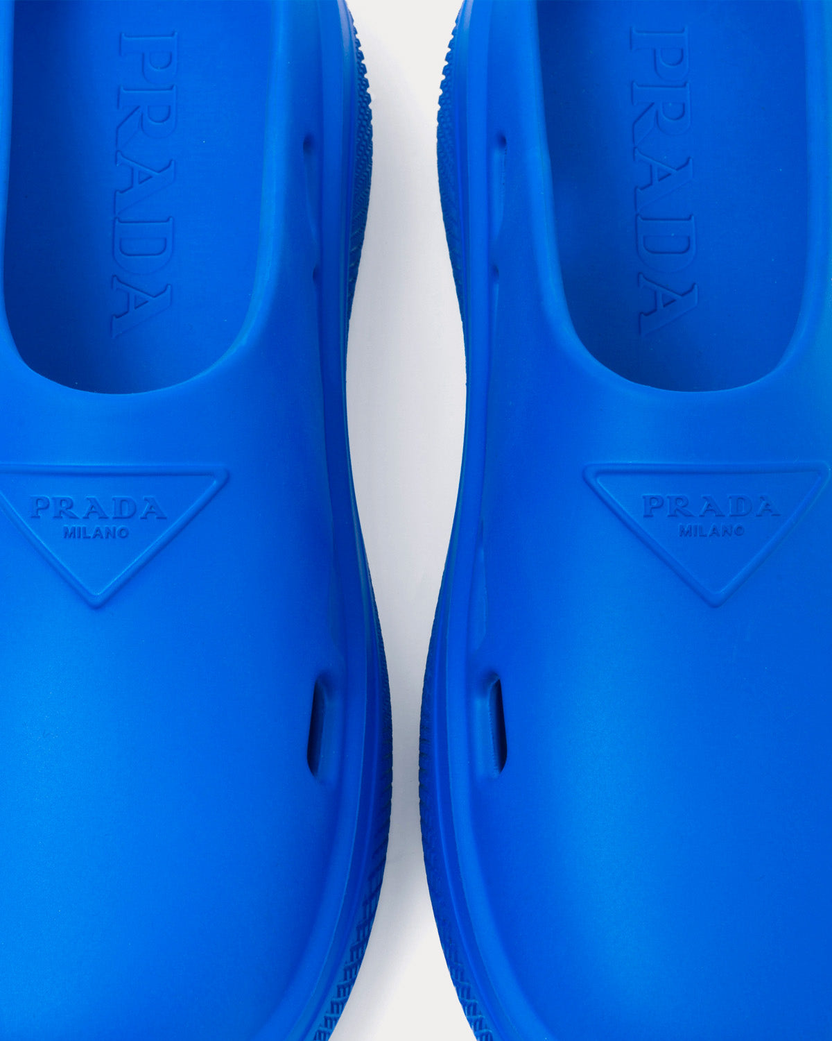 Prada Foam Rubber Light Blue Mules - 4