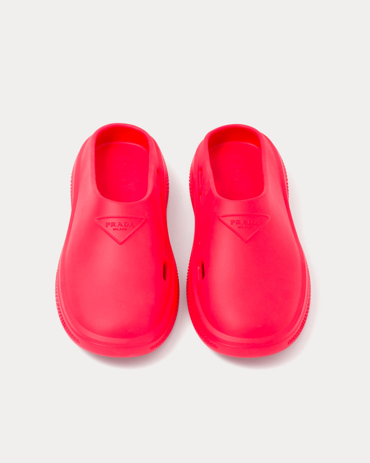 Prada Foam Rubber Red Mules - 2