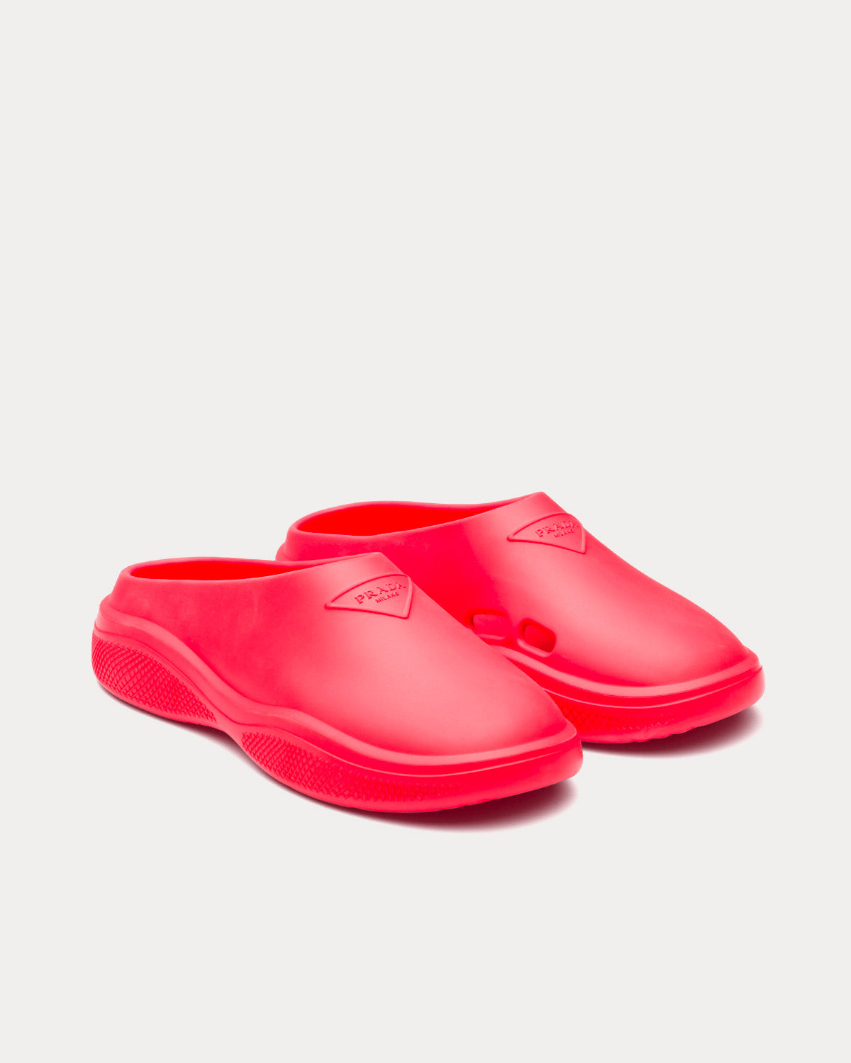 Prada Foam Rubber Red Mules - 3