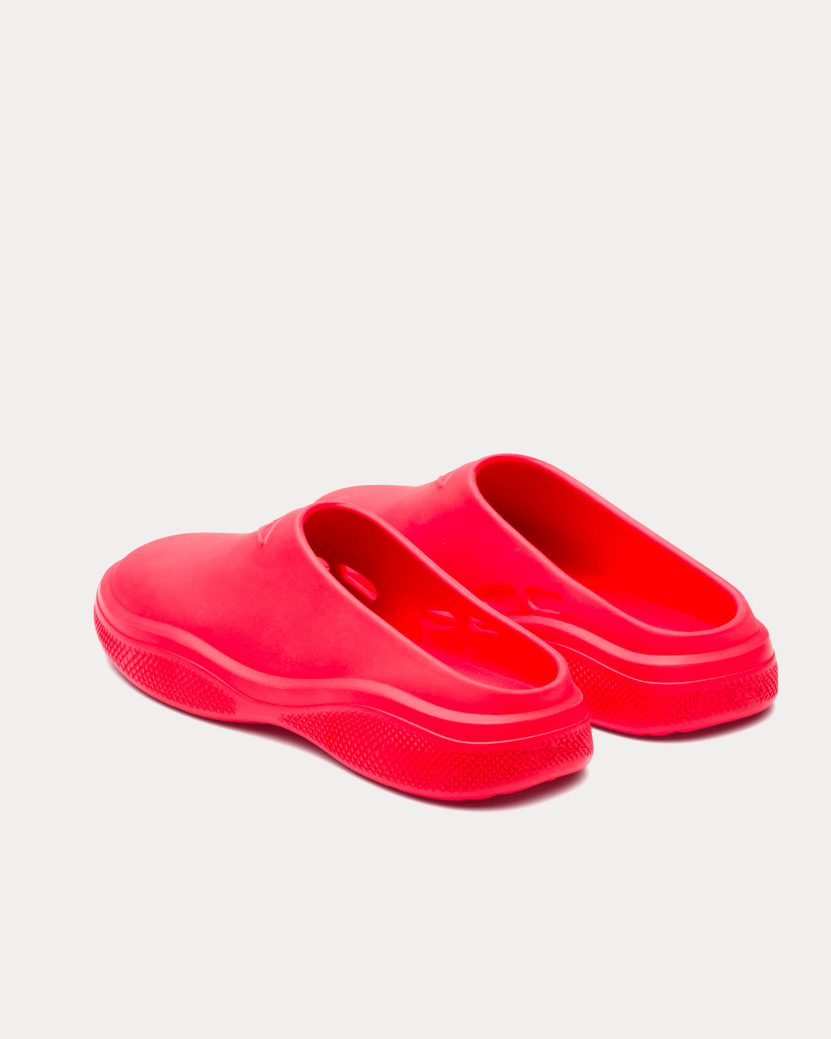 Prada Foam Rubber Red Mules - 4