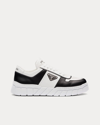 Prada Leather White / Black Low Top Sneakers