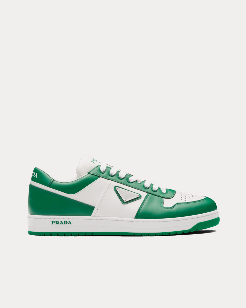 Prada Downtown Leather White / Mango Low Top Sneakers - 1