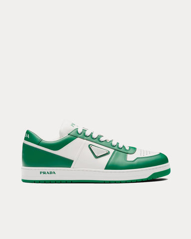 Prada Downtown Leather White / Mango Low Top Sneakers