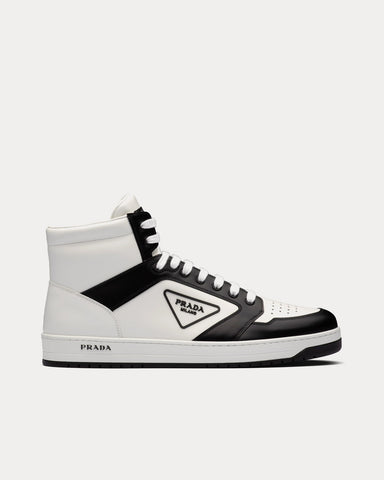 Prada Sporty Leather Black / White High Top Sneakers