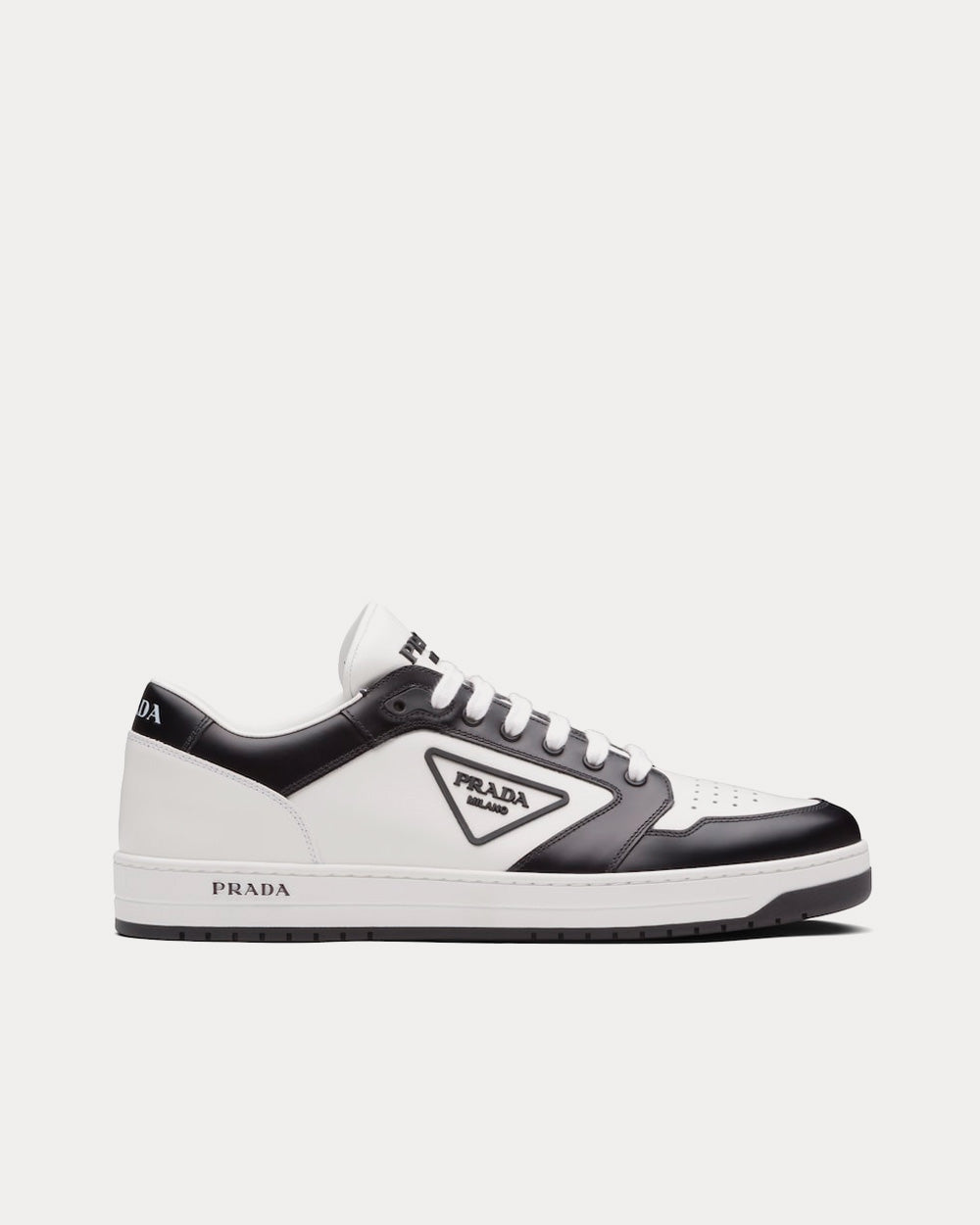 Prada Sporty Leather Black / White Low Top Sneakers - 1