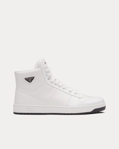 Prada Sporty Leather White High Top Sneakers