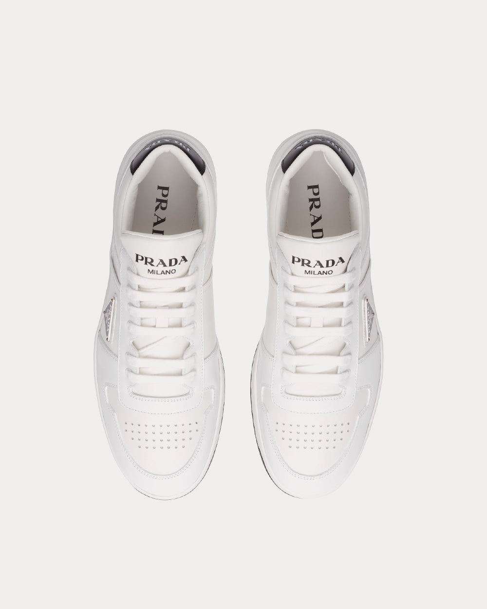 Prada Sporty Leather White Low Top Sneakers - 2