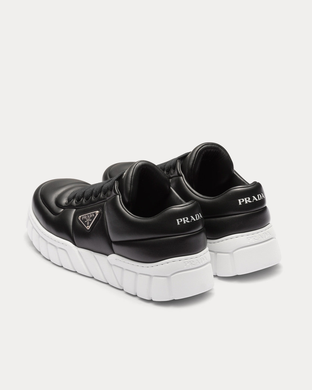 Prada Padded Nappa Leather Black Low Top Sneakers - 5