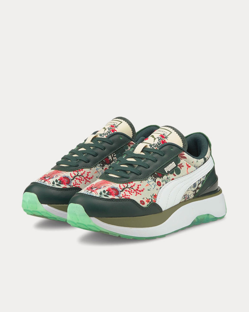 Puma x Liberty Cruise Rider NU Green Gables / Puma White Low Top Sneakers - 3