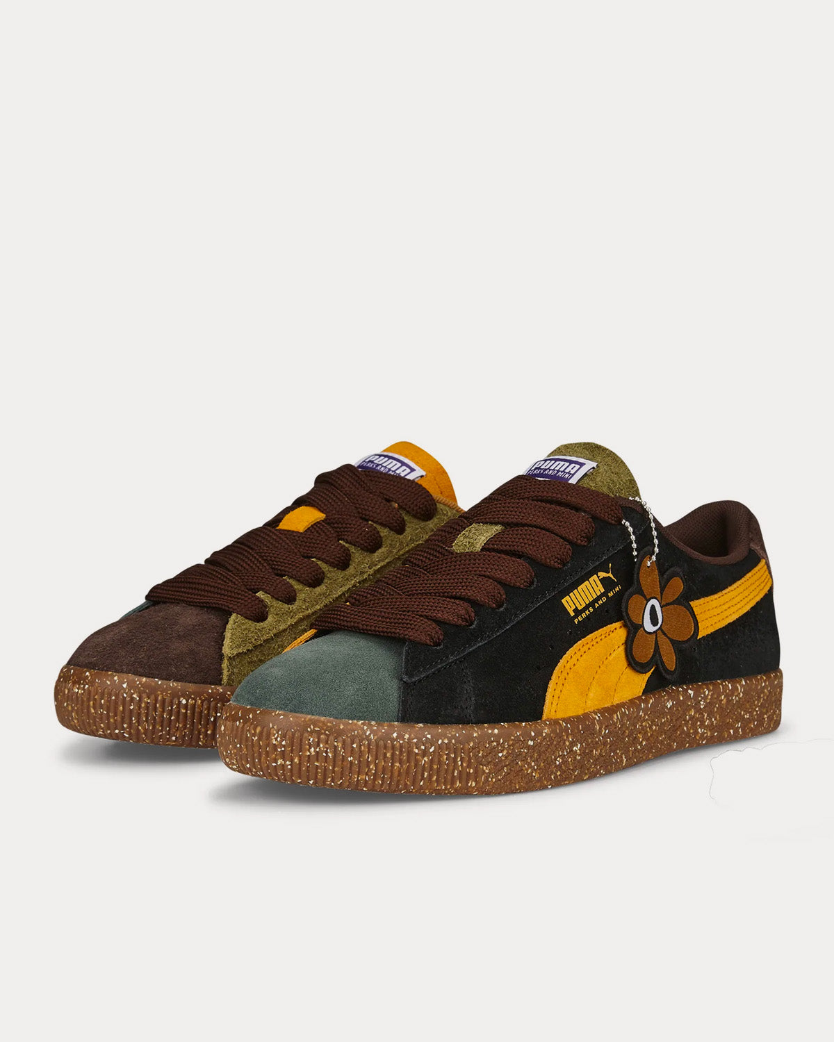 Puma x P. A.M. VTG Suede Dark Chocolate / Burnt Olive / Orange Brick / Balsam Green Low Top Sneakers - 3