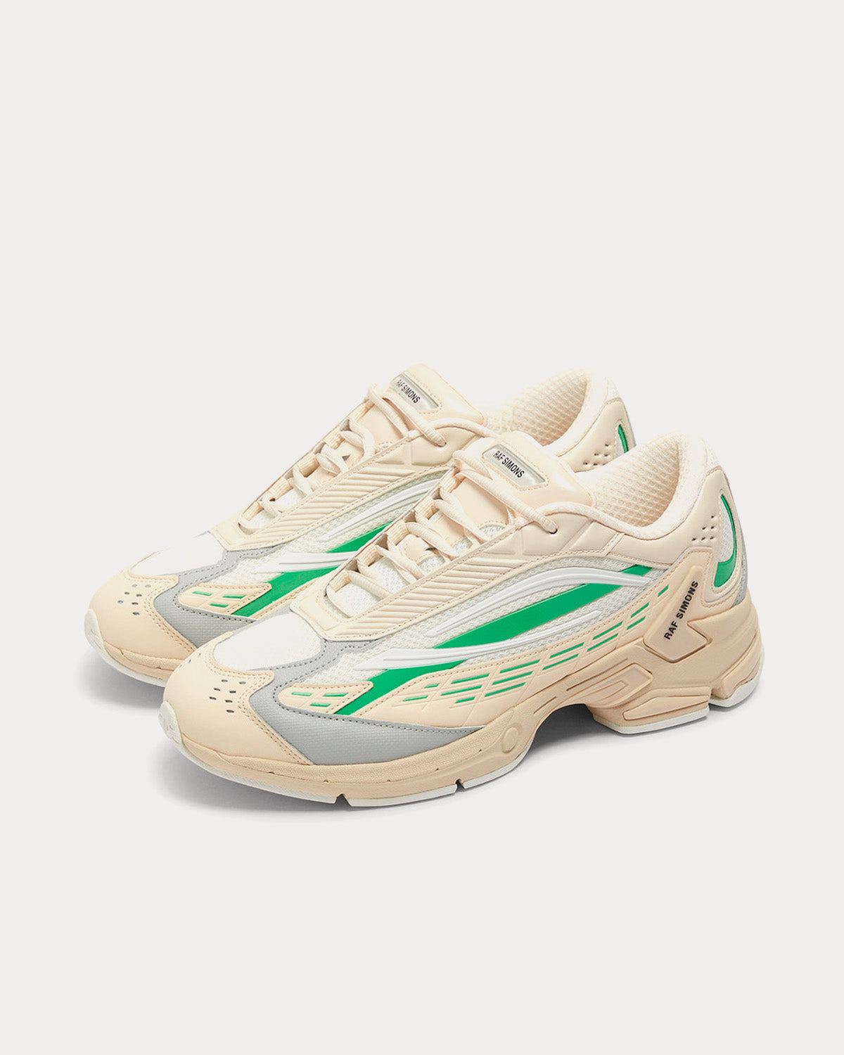 Raf Simons Ultrasceptre Cream / Light Grey / Green Low Top Sneakers - 2