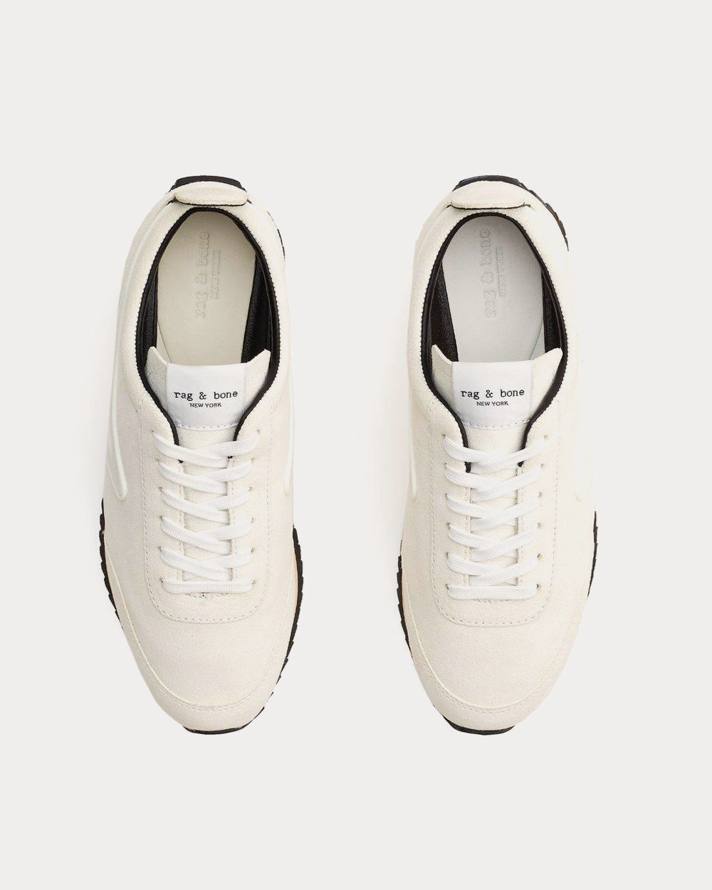 Rag & Bone Retro Runner Suede And Recycled Materials Antique White Low Top Sneakers - 2