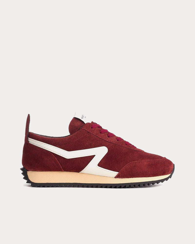 Rag & Bone Retro Runner Suede And Recycled Materials Burgundy Low Top Sneakers - 1