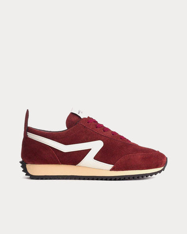 Rag & Bone Retro Runner Suede And Recycled Materials Burgundy Low Top Sneakers