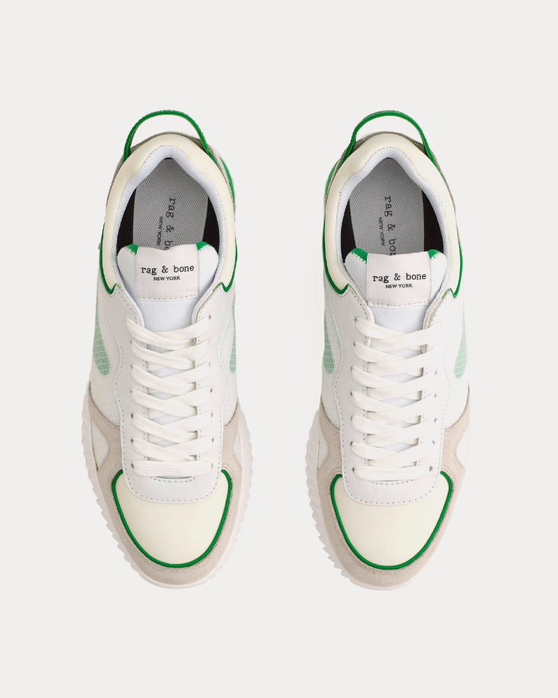 Rag & Bone Retro Runner 2.0 White / Green Low Top Sneakers - 2