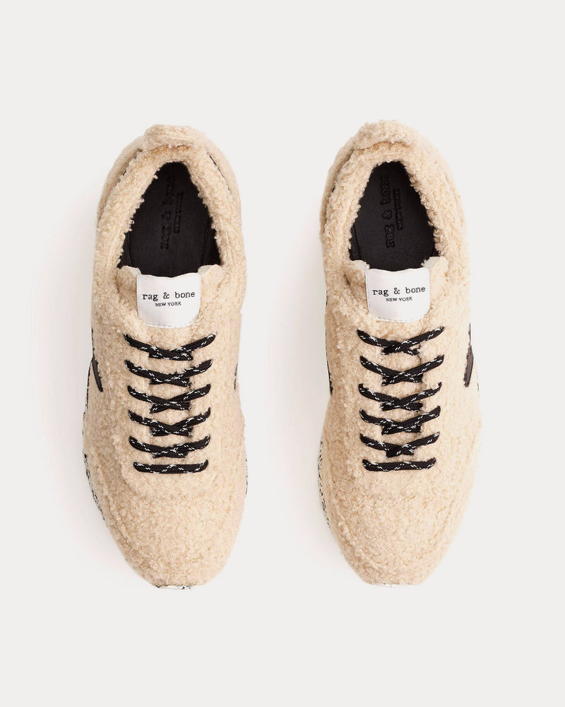 Rag & Bone Retro Runner Sherpa Beige Low Top Sneakers - 2