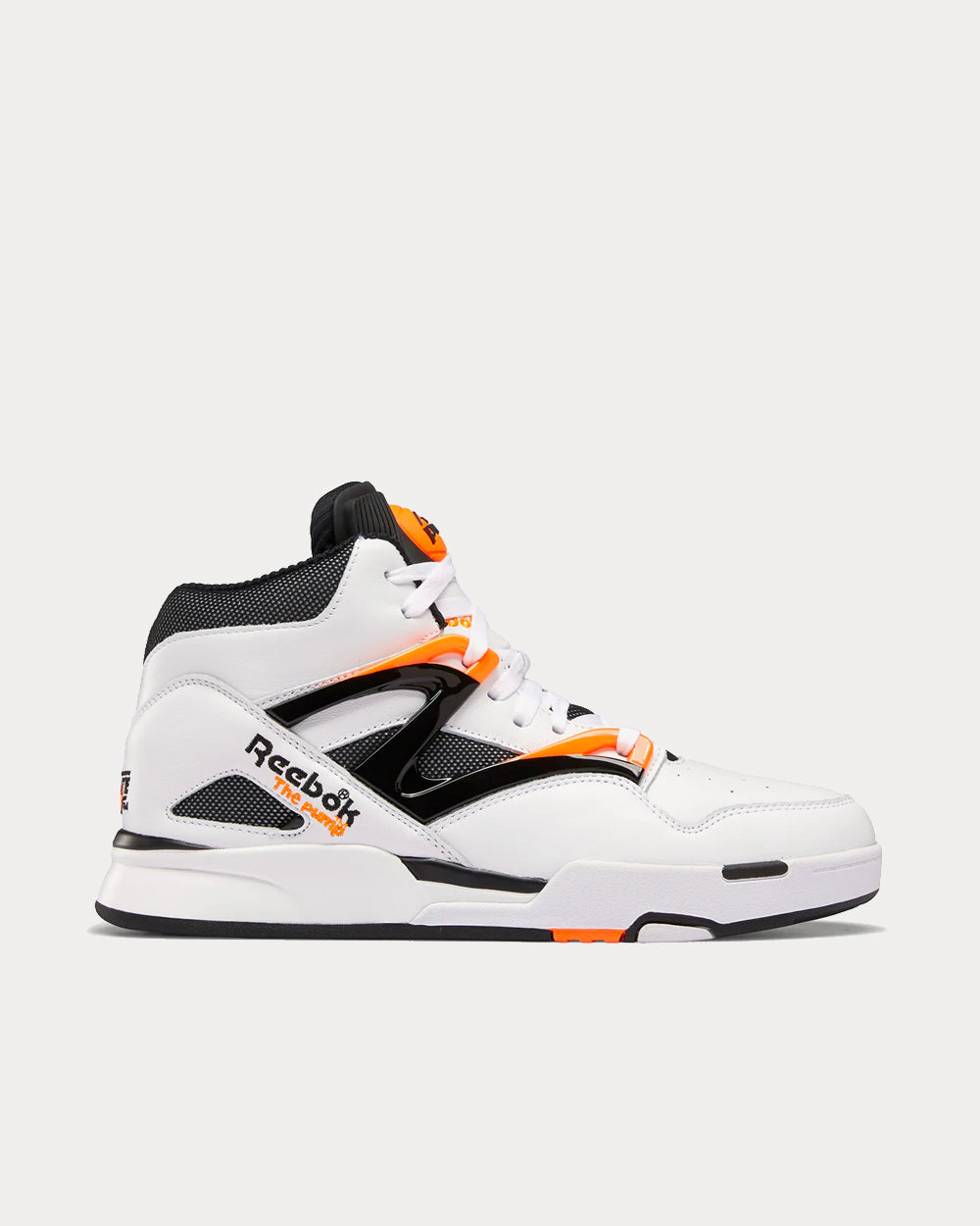 Men s Omni Zone II White Wild Orange Black High Top Sneakers